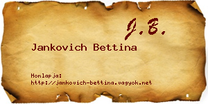 Jankovich Bettina névjegykártya